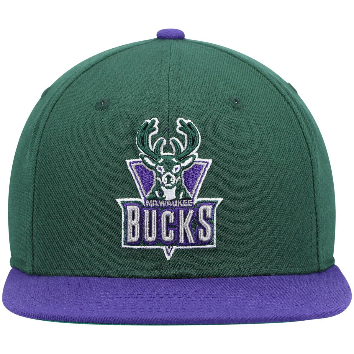 Mitchell & Ness - Milwaukee Bucks Hardwood Classics Team Two-Tone 2.0 Snapback Hat - Green/Purple
