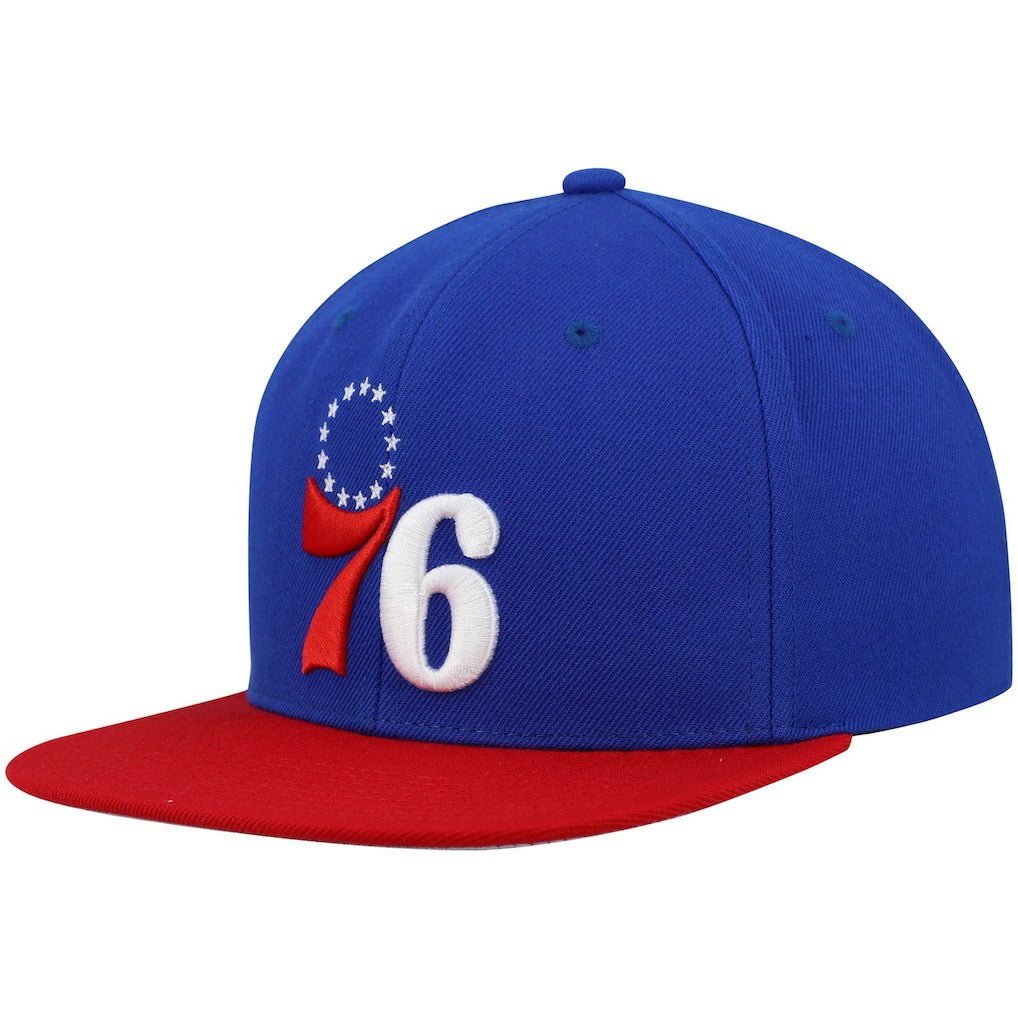 Mitchell & Ness - Philadelphia 76ers Team Two-Tone 2.0 Snapback Hat - Royal/Red