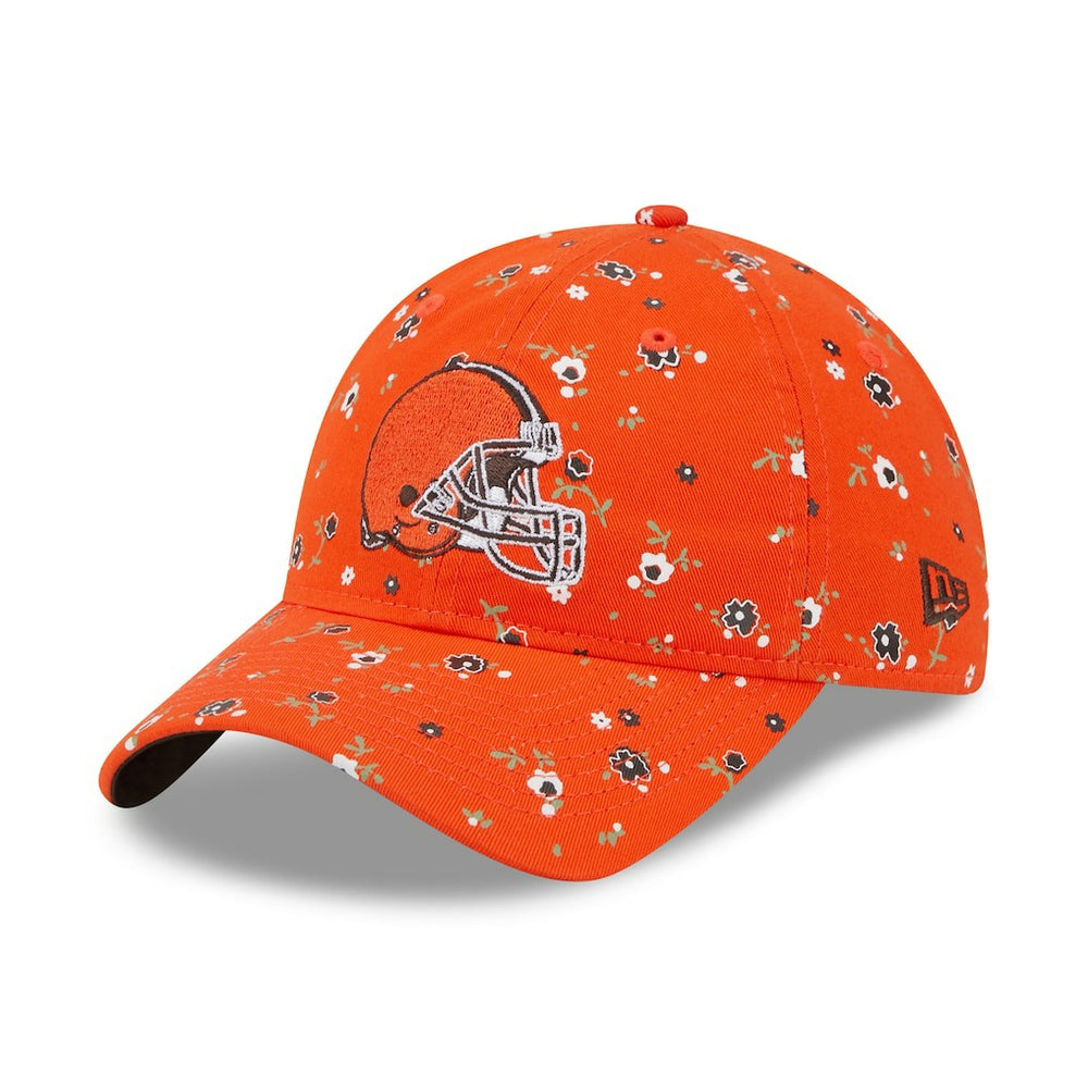 Cleveland Browns New Era Women's Floral 9TWENTY Adjustable Hat Orange - NFL