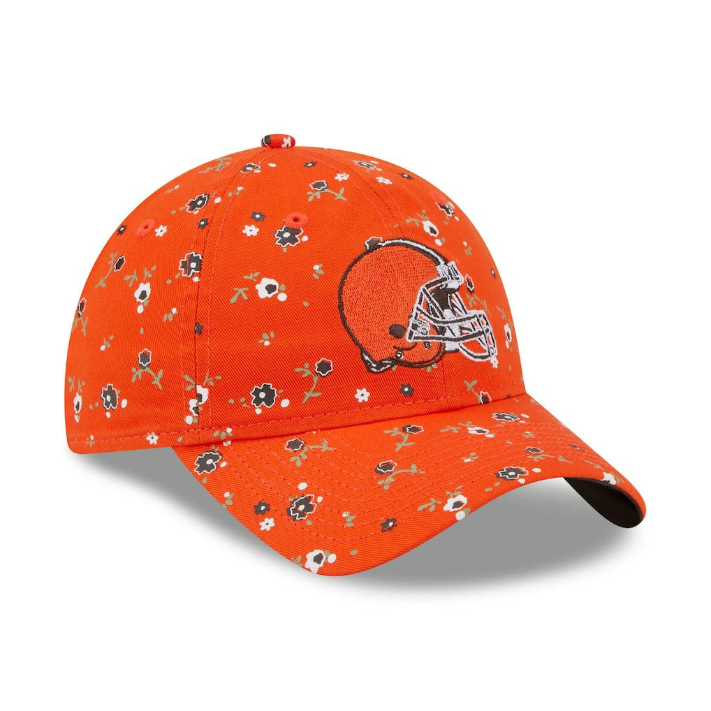 Cleveland Browns New Era Women's Floral 9TWENTY Adjustable Hat Orange - NFL