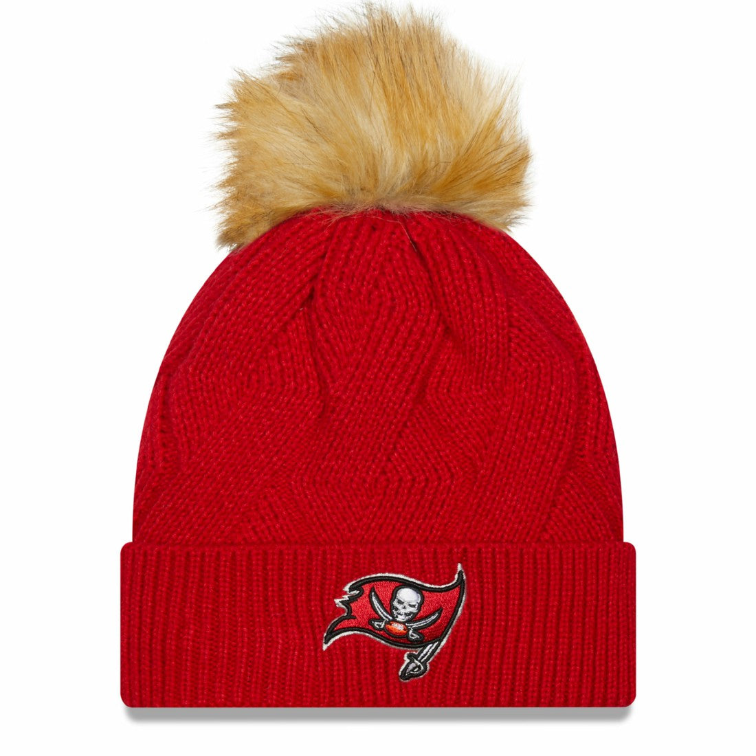 Tampa Bay Buccaneers New Era Women's Snowy Cuffed Knit Hat with Pom Red - NFL