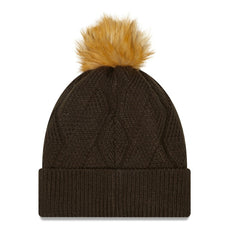 Cleveland Browns New Era Women's Snowy Cuffed Knit Hat with Pom Brown - NFL