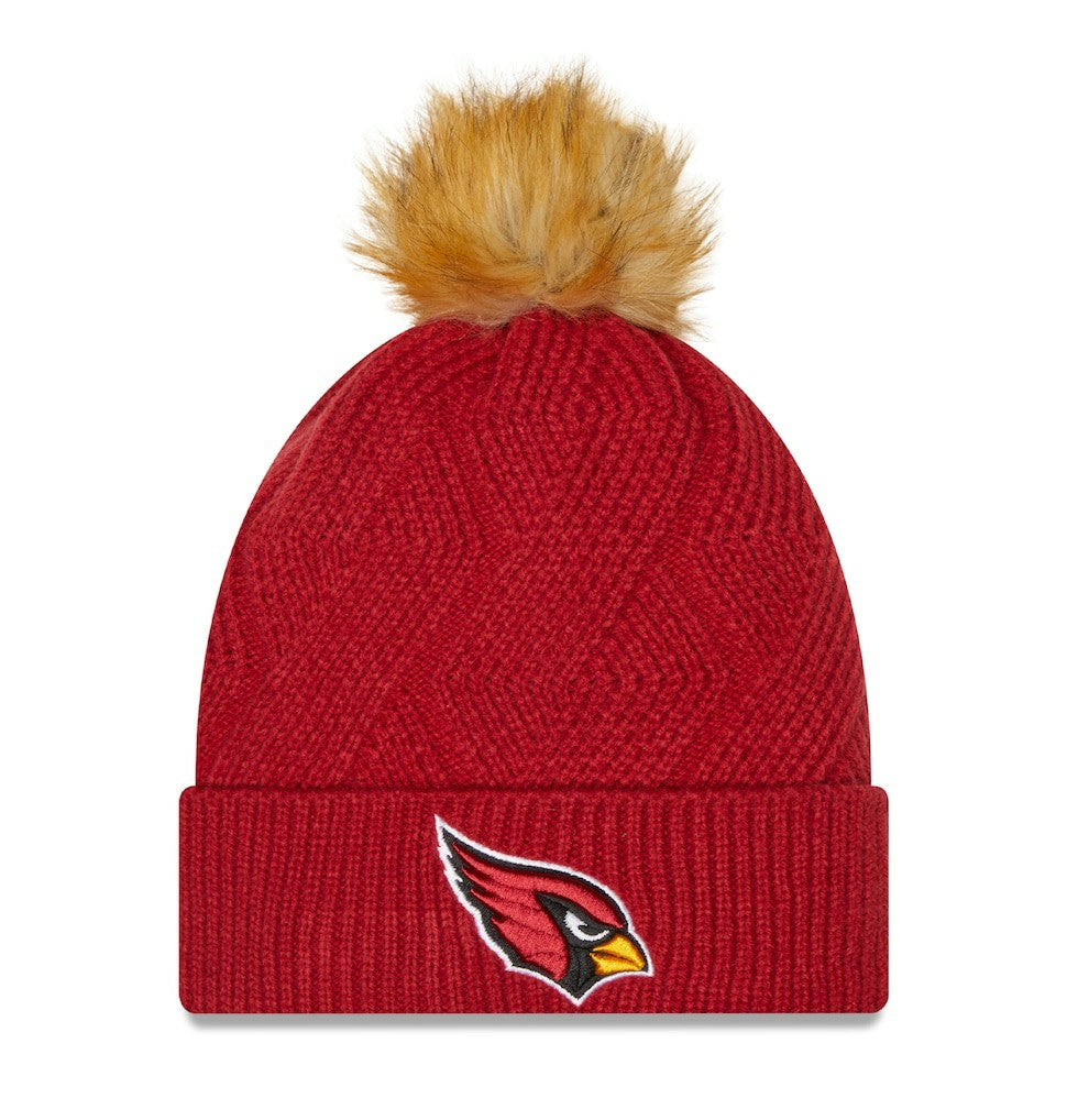 Arizona Cardinals New Era Women's Snowy Cuffed Knit Hat with Pom Cardinal - NFL