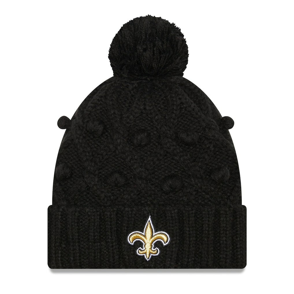 New Orleans Saints New Era Women's Toasty Cuffed Knit Hat with Pom Black - NFL