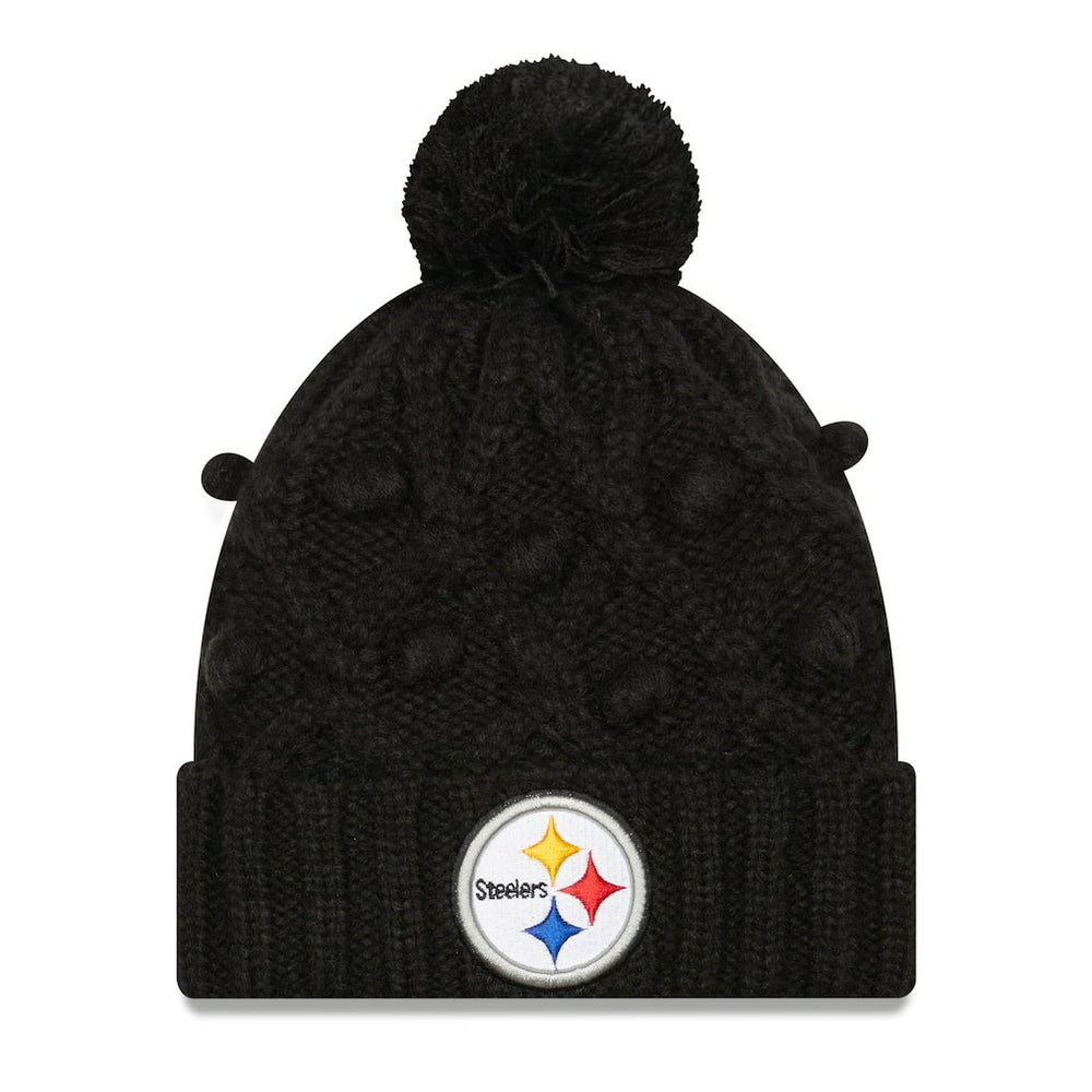 Pittsburgh Steelers New Era Women's Toasty Cuffed Knit Hat with Pom Black - NFL