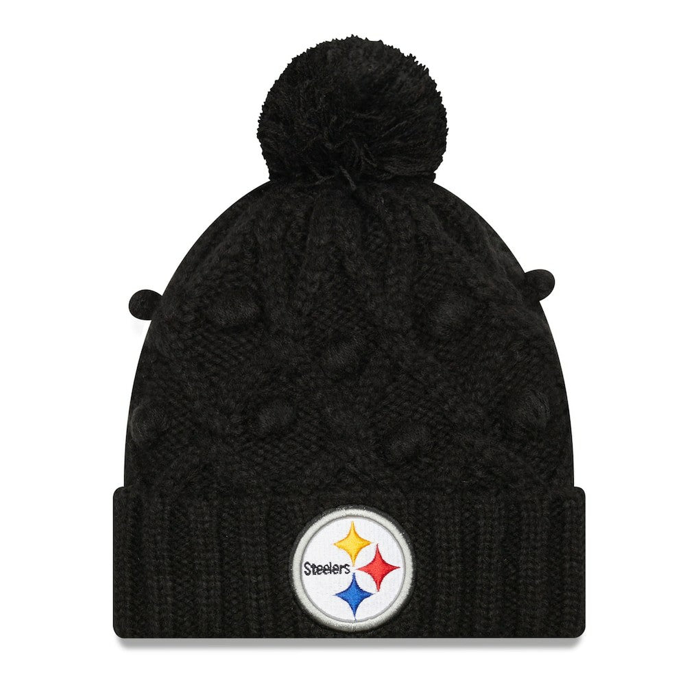 Pittsburgh Steelers New Era Women's Toasty Cuffed Knit Hat with Pom Black - NFL