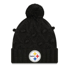 Pittsburgh Steelers New Era Women's Toasty Cuffed Knit Hat with Pom Black - NFL