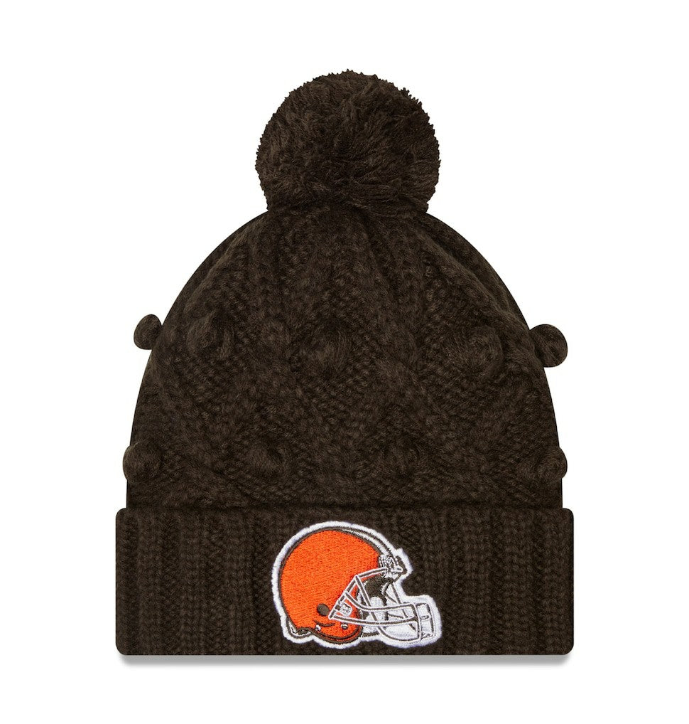 Cleveland Browns New Era Women's Toasty Cuffed Knit Hat with Pom Brown - NFL