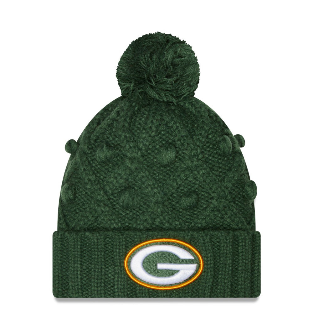 Green Bay Packers New Era Women's Toasty Cuffed Knit Hat with Pom Green - NFL