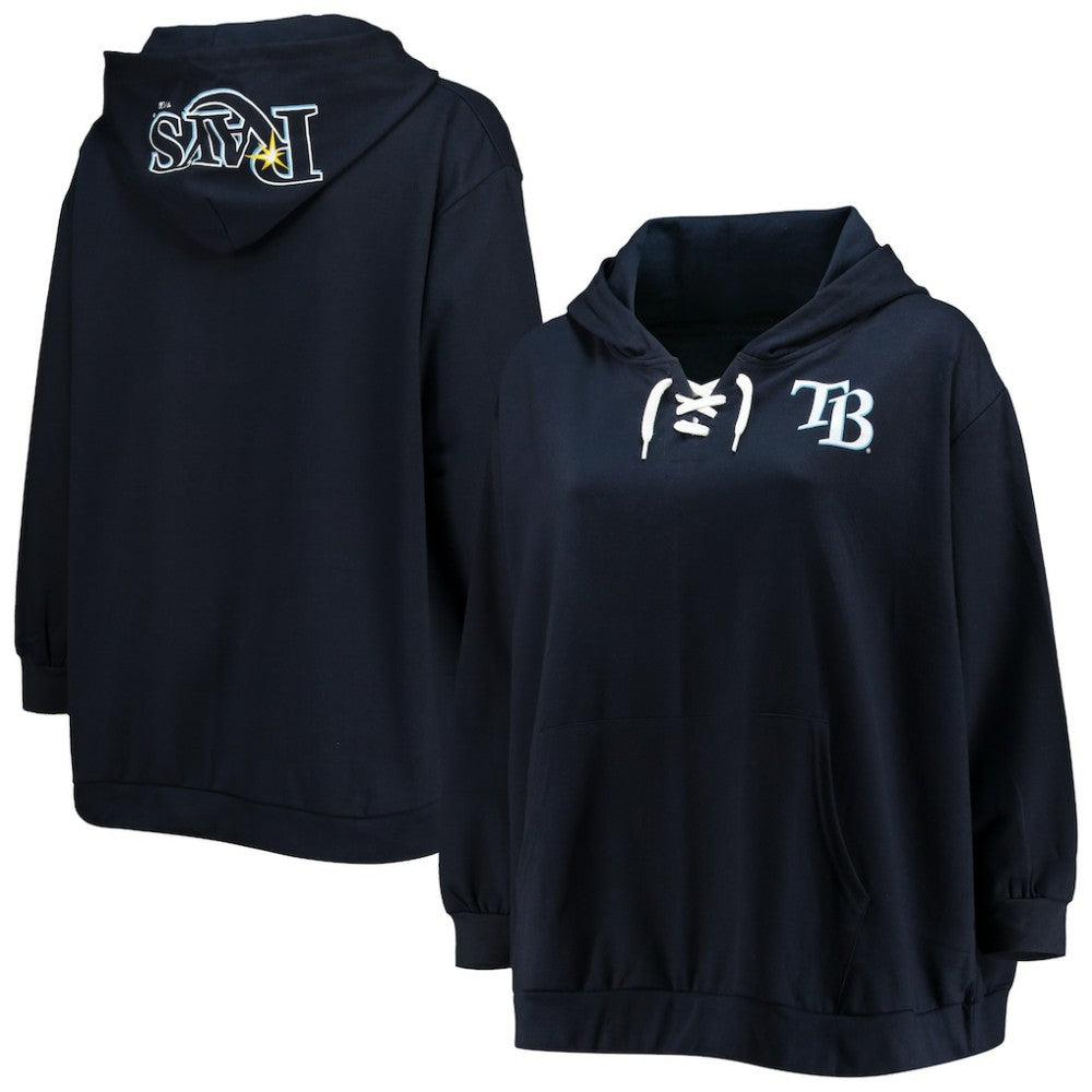 Tampa Bay Rays Women's Plus Size Lace-Up V-Neck Pullover Hoodie for sale