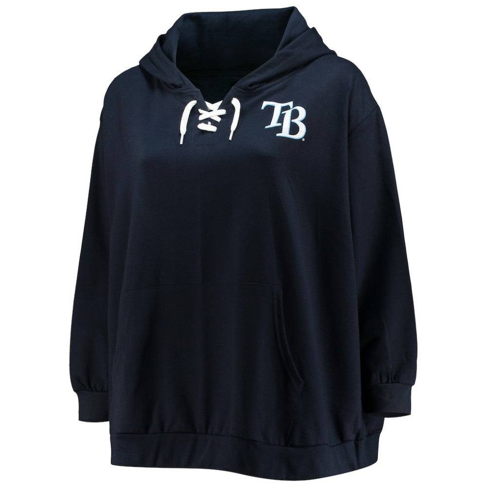 Tampa Bay Rays Women's Plus Size Lace-Up V-Neck Pullover Hoodie for sale