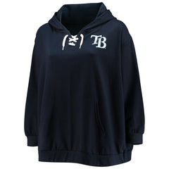 Tampa Bay Rays Women's Plus Size Lace-Up V-Neck Pullover Hoodie for sale