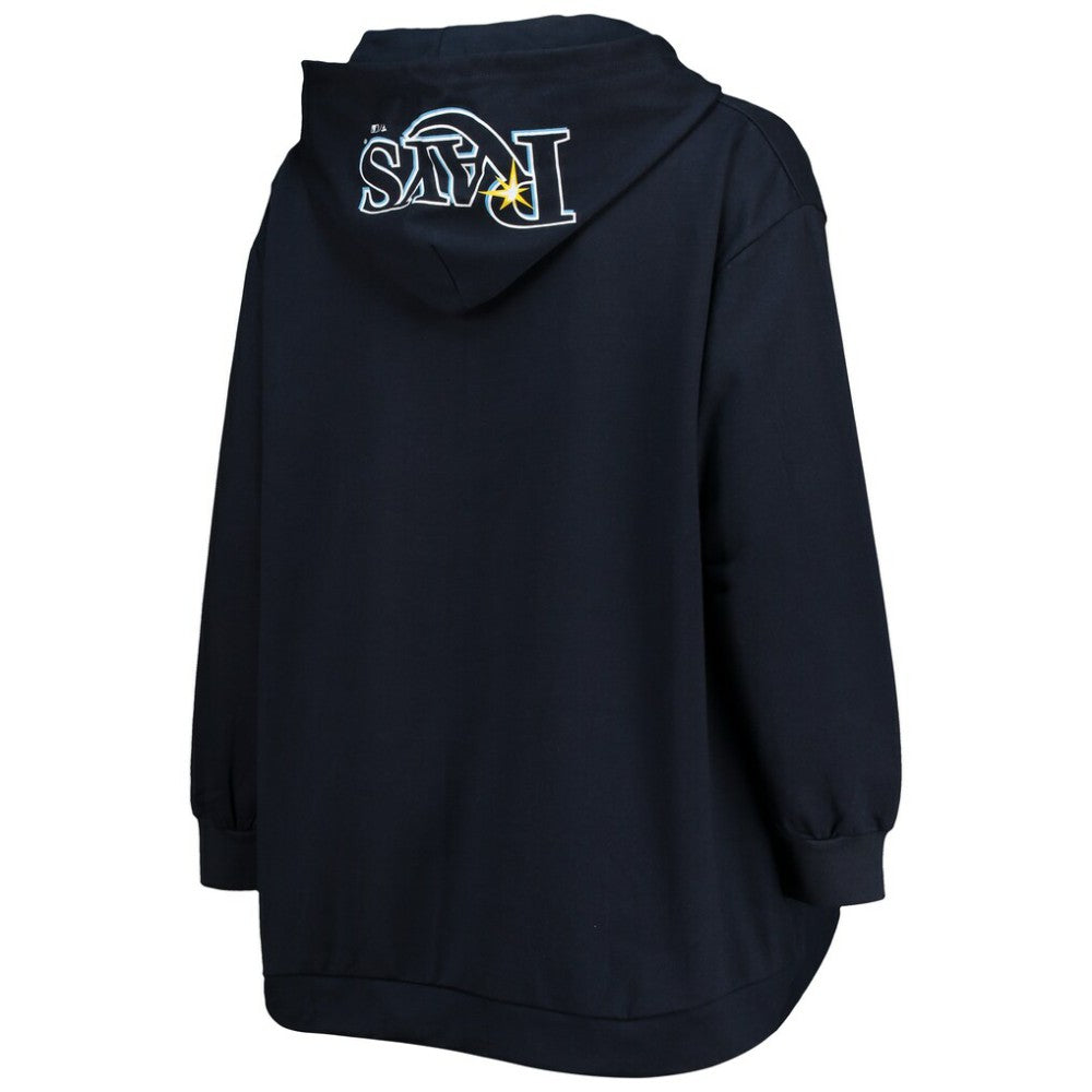 Tampa Bay Rays Women's Plus Size Lace-Up V-Neck Pullover Hoodie for sale