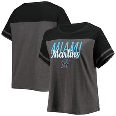 Miami Marlins Women's Plus Size Colorblock T-Shirt for sale