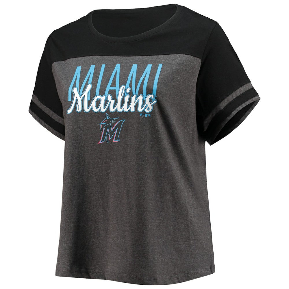 Miami Marlins Women's Plus Size Colorblock T-Shirt for sale