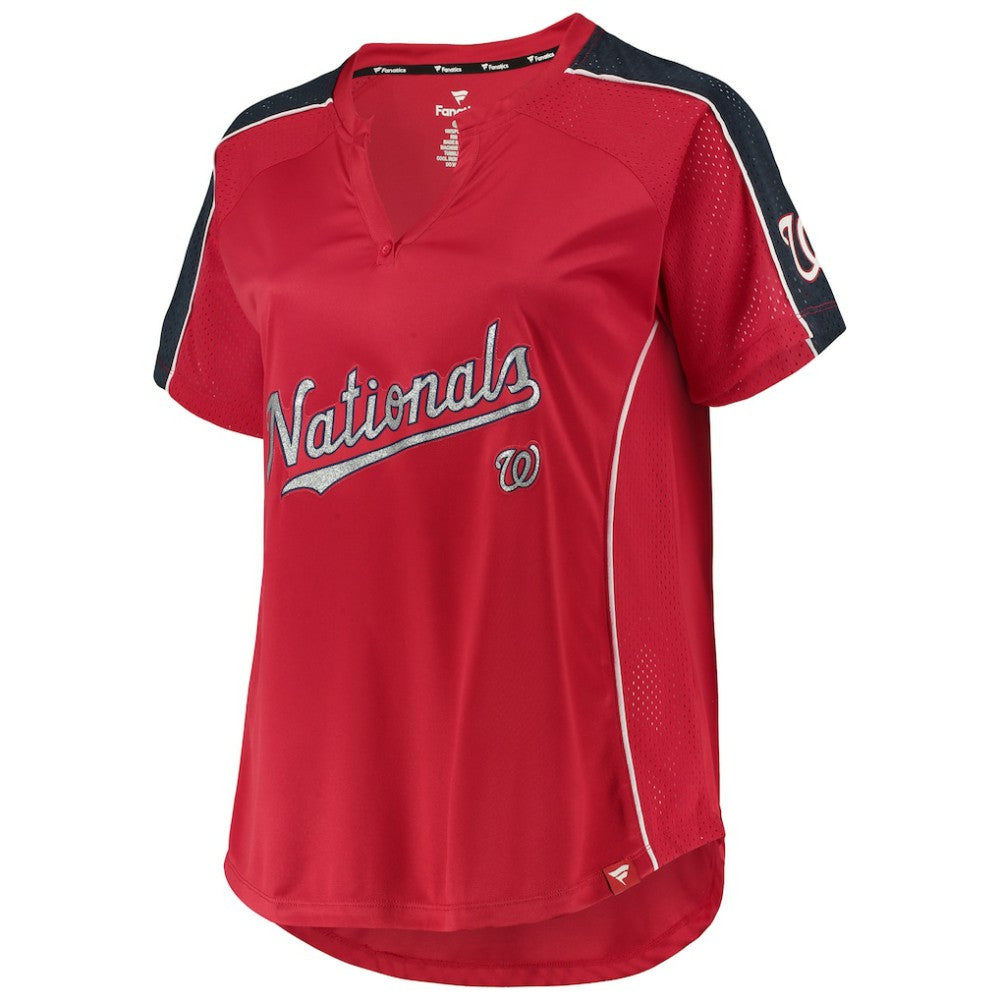 Washington Nationals Women's Plus Size Diva Notch Neck Raglan T-Shirt Lifestyle