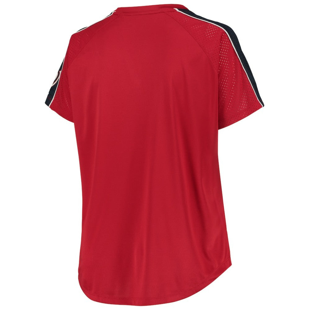Washington Nationals Women's Plus Size Diva Notch Neck Raglan T-Shirt Lifestyle