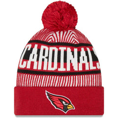 Arizona Cardinals New Era Striped Cuffed Knit Hat with Pom Cardinal - NFL