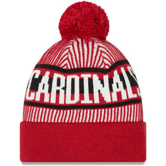 Arizona Cardinals New Era Striped Cuffed Knit Hat with Pom Cardinal - NFL