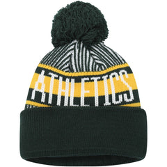 Athletics New Era Youth Striped Cuffed Knit Hat with Pom Lifestyle
