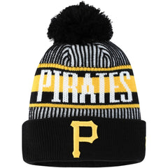 Pittsburgh Pirates New Era Youth Striped Cuffed Knit Hat with Pom Sale