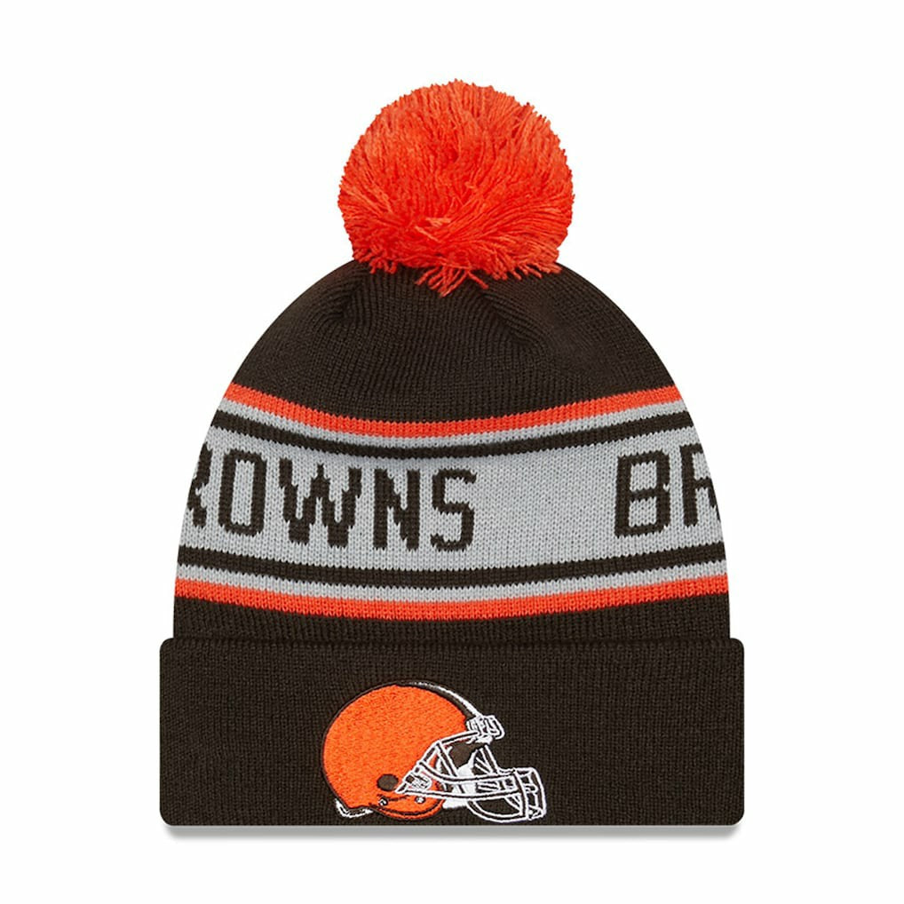Cleveland Browns New Era Preschool Repeat Cuffed Knit Hat with Pom Brown - NFL