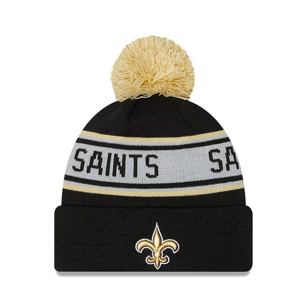 New Orleans Saints New Era Preschool Repeat Cuffed Knit Hat with Pom Black - NFL
