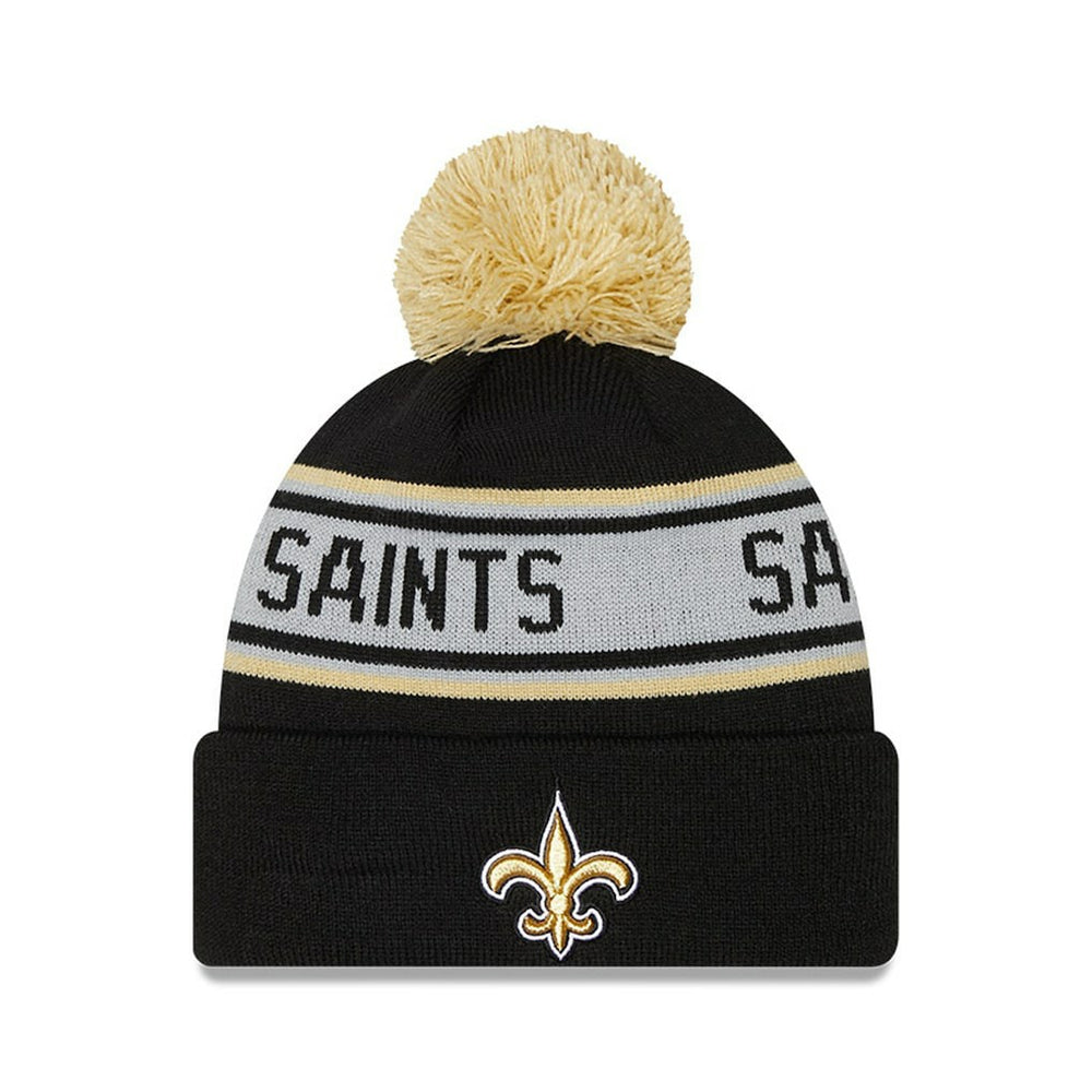 New Orleans Saints New Era Preschool Repeat Cuffed Knit Hat with Pom Black - NFL