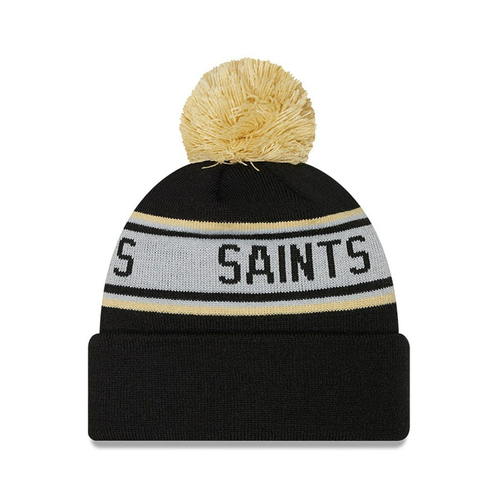 New Orleans Saints New Era Preschool Repeat Cuffed Knit Hat with Pom Black - NFL