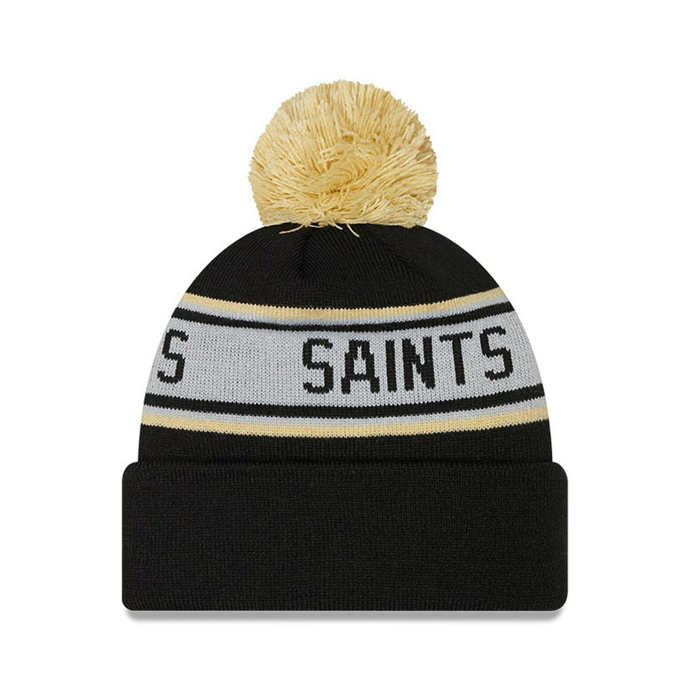 New Orleans Saints New Era Preschool Repeat Cuffed Knit Hat with Pom Black - NFL
