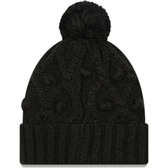 Pittsburgh Steelers New Era Girls Youth Toasty Cuffed Knit Hat with Pom Black - NFL