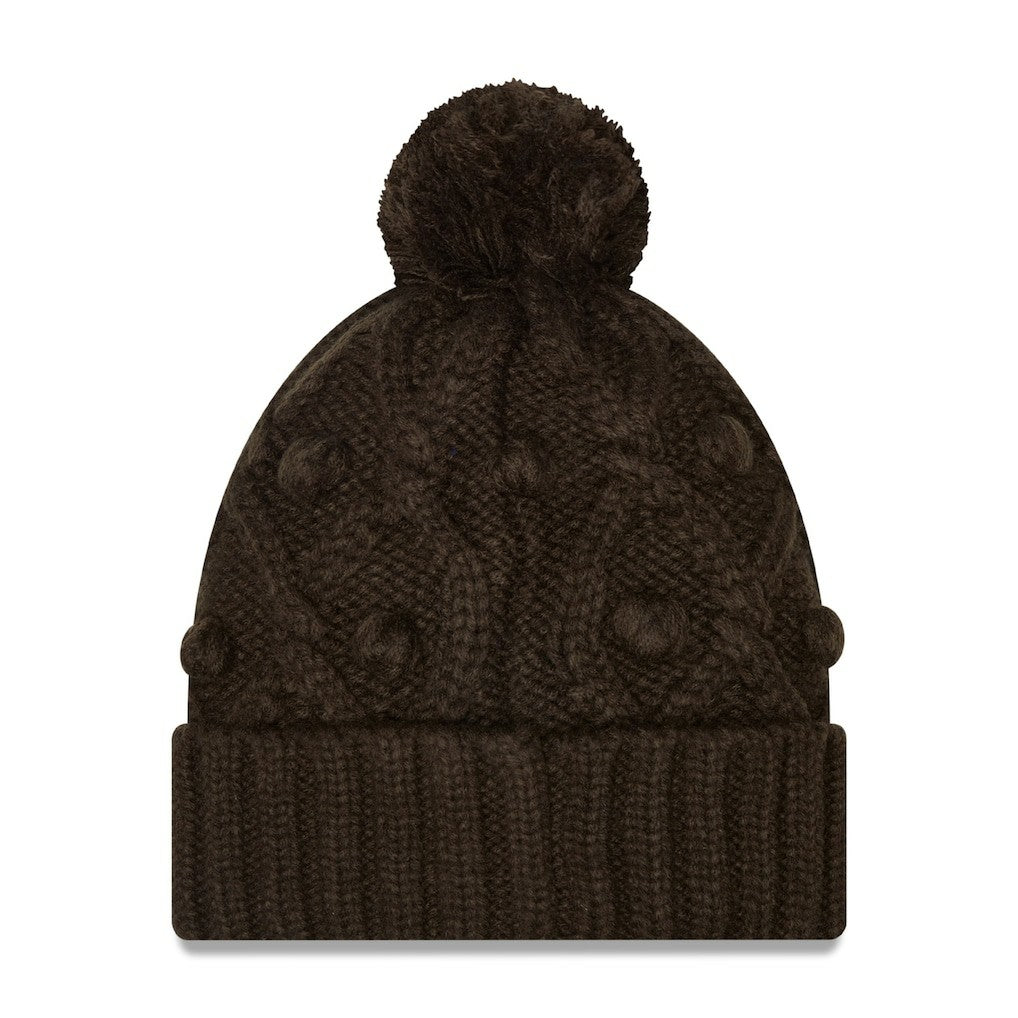 Cleveland Browns New Era Girls Youth Toasty Cuffed Knit Hat with Pom Brown - NFL