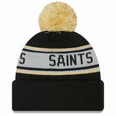New Orleans Saints New Era Youth Repeat Cuffed Knit Hat with Pom Black - NFL