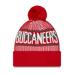 Tampa Bay Buccaneers New Era Youth Striped Cuffed Knit Hat with Pom Red - NFL