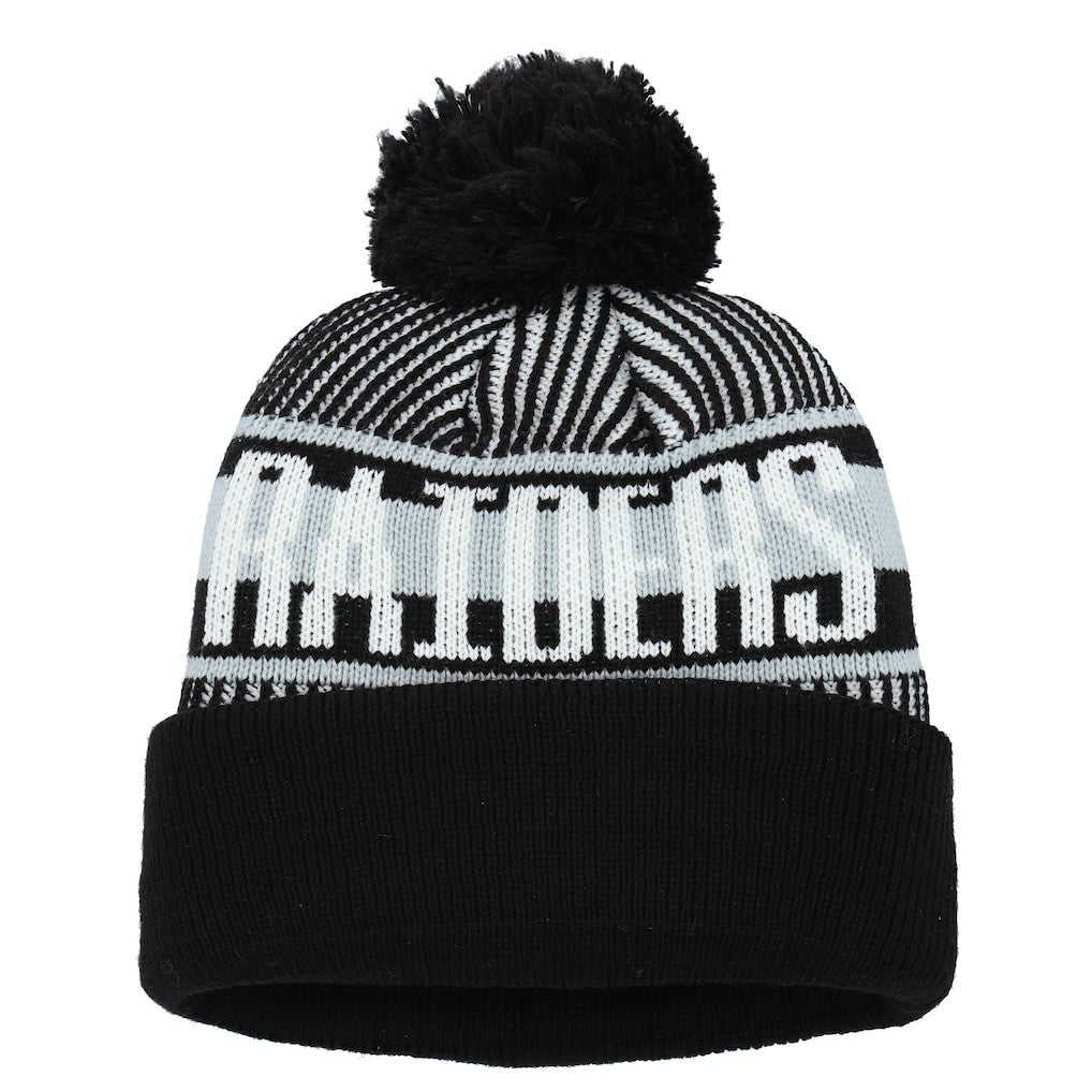 Las Vegas Raiders New Era Youth Striped Cuffed Knit Hat with Pom Black - NFL
