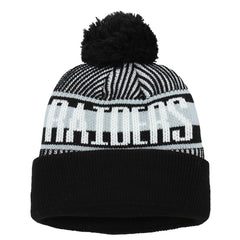 Las Vegas Raiders New Era Youth Striped Cuffed Knit Hat with Pom Black - NFL