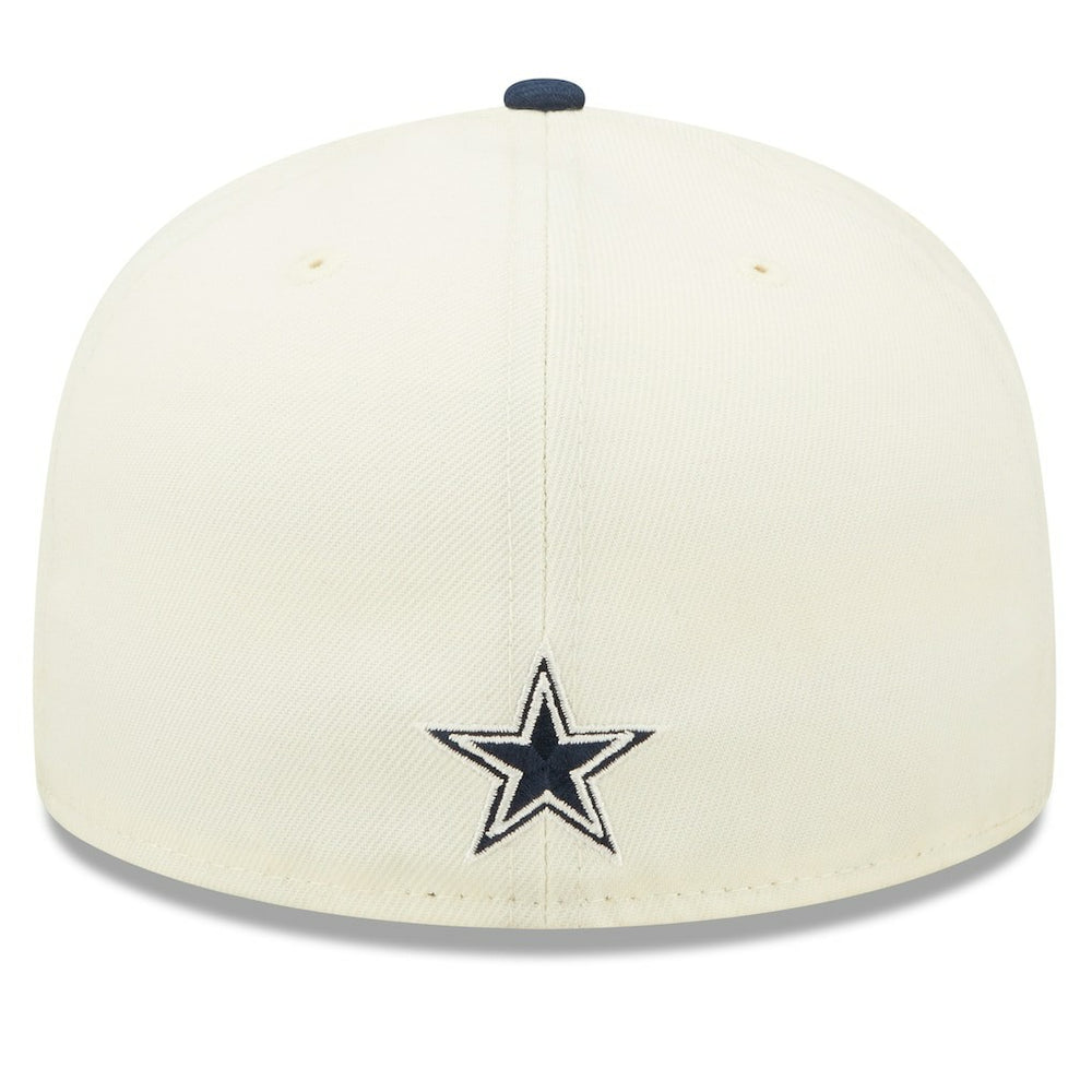Dallas Cowboys New Era 2022 Sideline 59FIFTY Fitted Hat Cream/Navy - NFL
