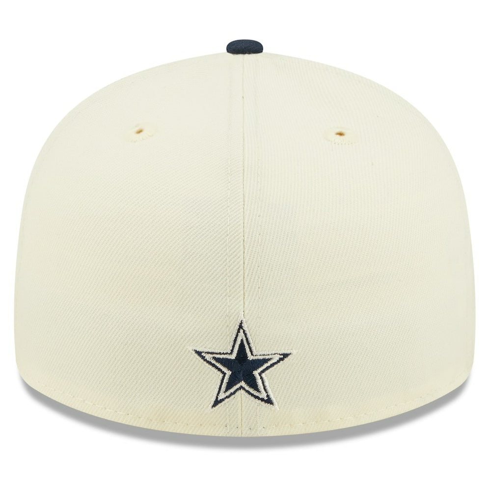 Dallas Cowboys New Era 2022 Sideline Low Profile 59FIFTY Fitted Hat Cream/Navy - NFL