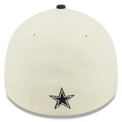 Dallas Cowboys New Era 2022 Sideline 39THIRTY 2-Tone Flex Hat Cream/Navy - NFL