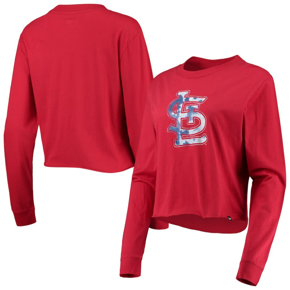 St. Louis Cardinals New Era Women's Baby Jersey Cropped Long Sleeve T-Shirt Near Me