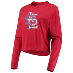 St. Louis Cardinals New Era Women's Baby Jersey Cropped Long Sleeve T-Shirt Near Me