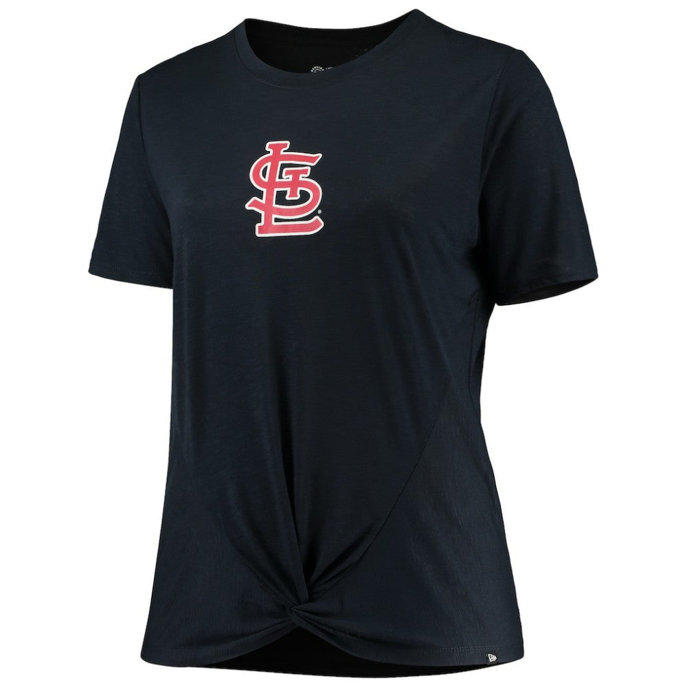 St. Louis Cardinals New Era Women's Plus Size 2-Hit Front Knot T-Shirt On Sale