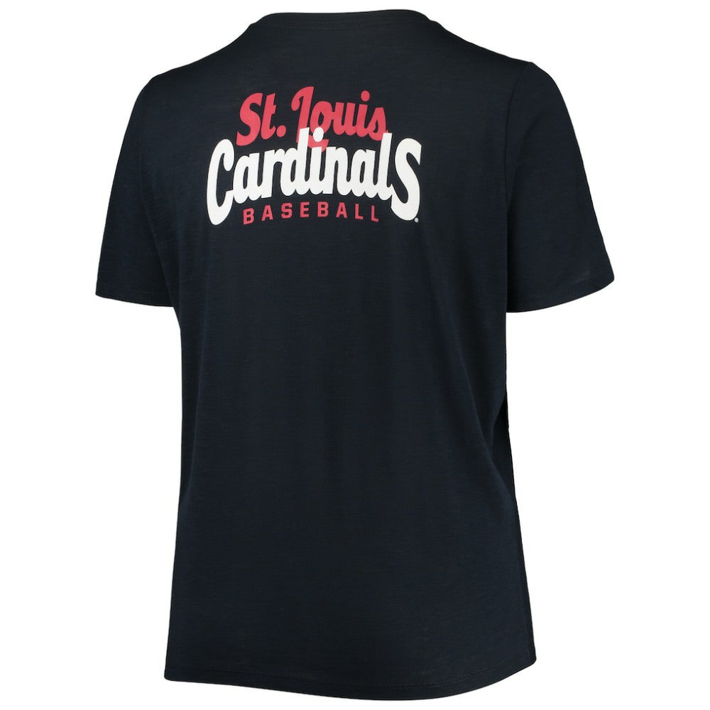 St. Louis Cardinals New Era Women's Plus Size 2-Hit Front Knot T-Shirt On Sale