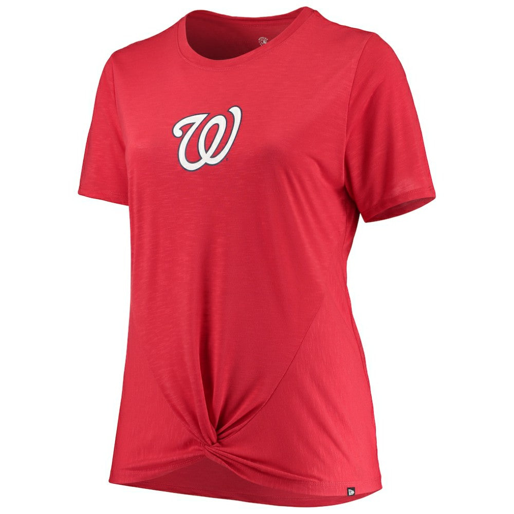 Washington Nationals New Era Women's Plus Size 2-Hit Front Knot T-Shirt On Sale