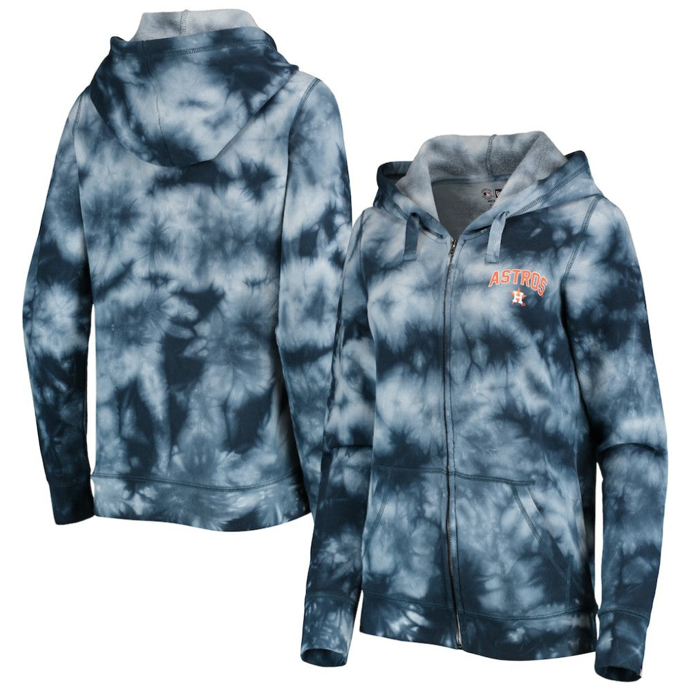 Houston Astros New Era Women's Tie-Dye Full-Zip Hoodie On Sale