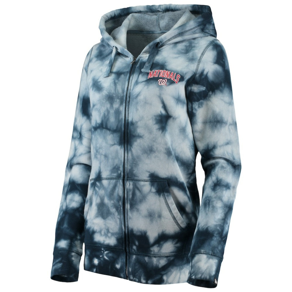 Washington Nationals New Era Women's Tie-Dye Full-Zip Hoodie On Sale