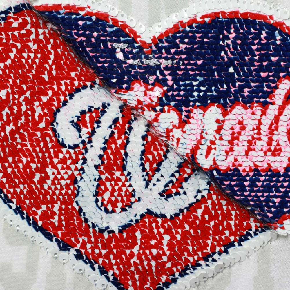 Washington Nationals New Era Girls Youth Flip Sequin Heart Crop Top for sale