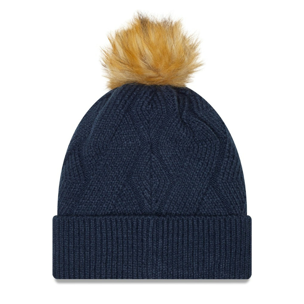 Dallas Cowboys New Era Women's Snowy Cuffed Knit Hat with Pom Navy - NFL