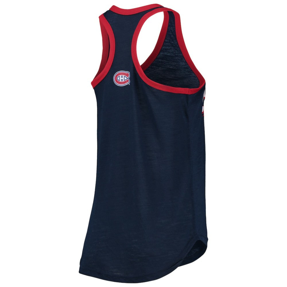 Montreal Canadiens - G-III Sports by Carl Banks Women's Showdown Slub Racerback Tank Top Navy