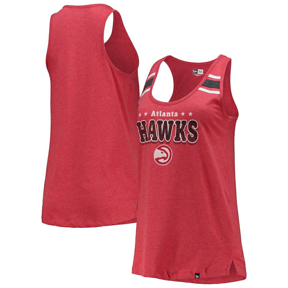 New Era - Atlanta Hawks Women's Scoop-Neck Racerback Tank Top - Red